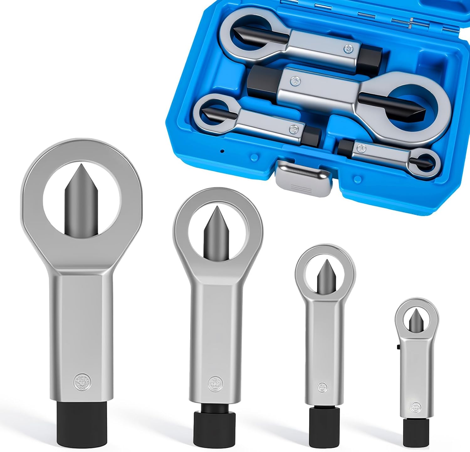 Metal Nut Splitter Tool 4PCS, 9mm - 27mm Nut Breaker Tool Heavy Duty for Removing Broken, Damaged and Damaged Nuts
