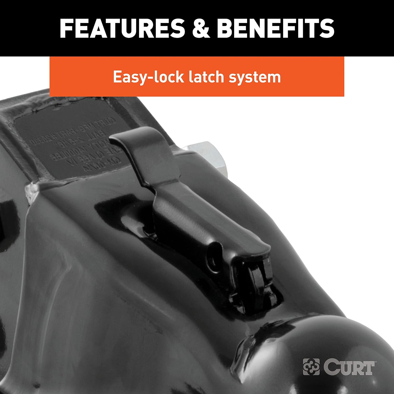 CURT 25330 Channel-Mount Adjustable Trailer Coupler, 2-5/16-Inch Hitch Ball, 14,000 lbs