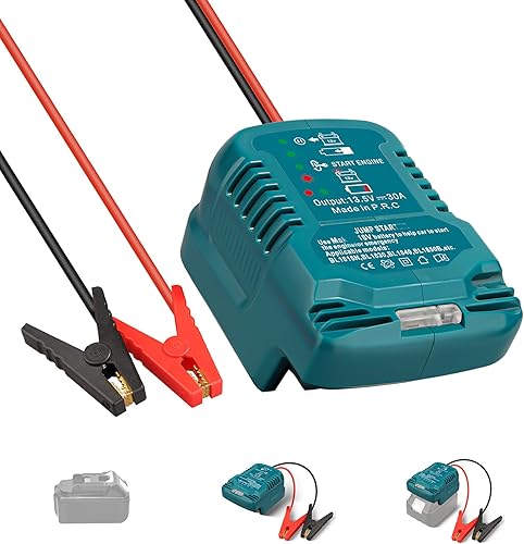 Cables de puente para automóvil con adaptador para batería Makita de 18 V, cable de 11 AWG, adaptador de arranque para automóvil con herramienta de