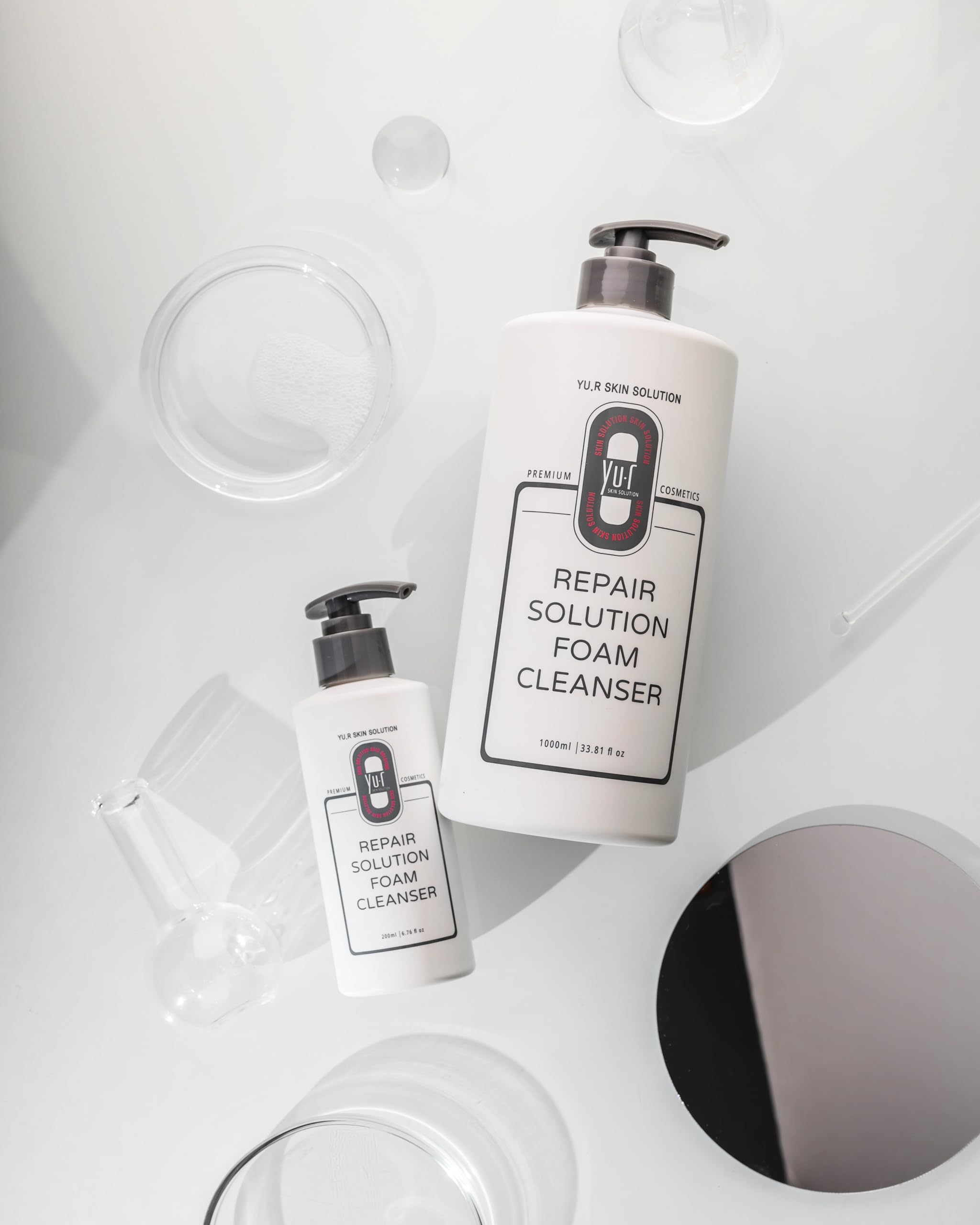 Yu.r Repair Solution Foam Cleanser – Sanfte Gesichtsreinigung mit Centella & grünem Tee, pH-hautneutral, 200 ml – Premium Reinigung aus Korea