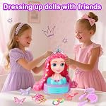 4-in-1 Doll Head for Hair Styling Kids-9Inch,41pcs Hair Salon Toys Makeup Kit Princess Accessories Pretend Play Toys Birthday Gifts for 3-8 Year Old Girls