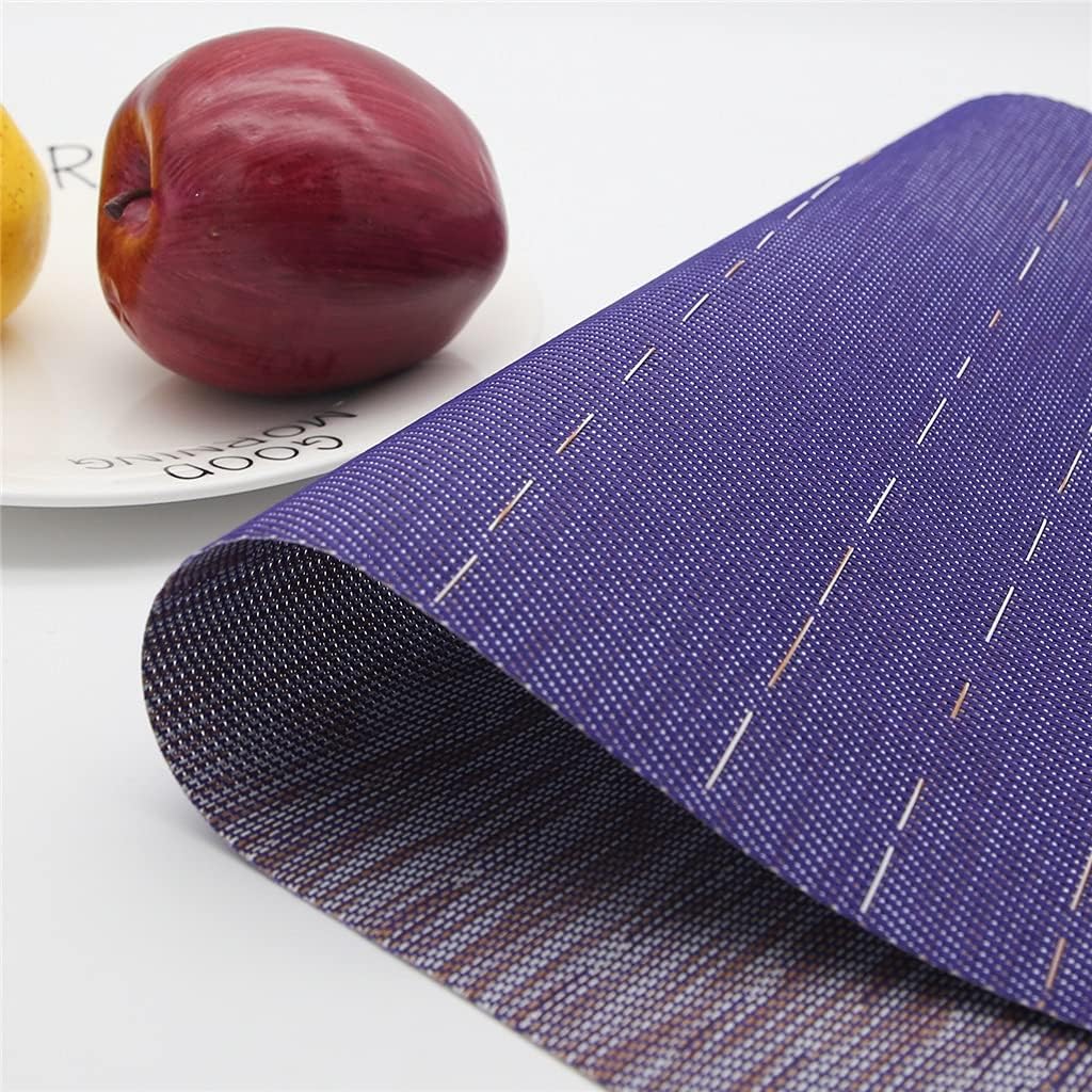 PVC Linens Placemats for Table Set Plaid Table Mat Placemat Napkin in Kitchen Accessories Cup Wine Mat Coaster Pad (Color : D, Size : Set of 4)