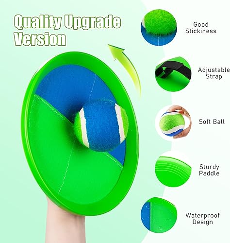 Miniatura 4 de Juego de pelota para lanzar y atrapar, ideal para playa, piscina y patio al aire libre, juguete para niños pequeños y niños de 4, 5, 6, 7, 8 o más,