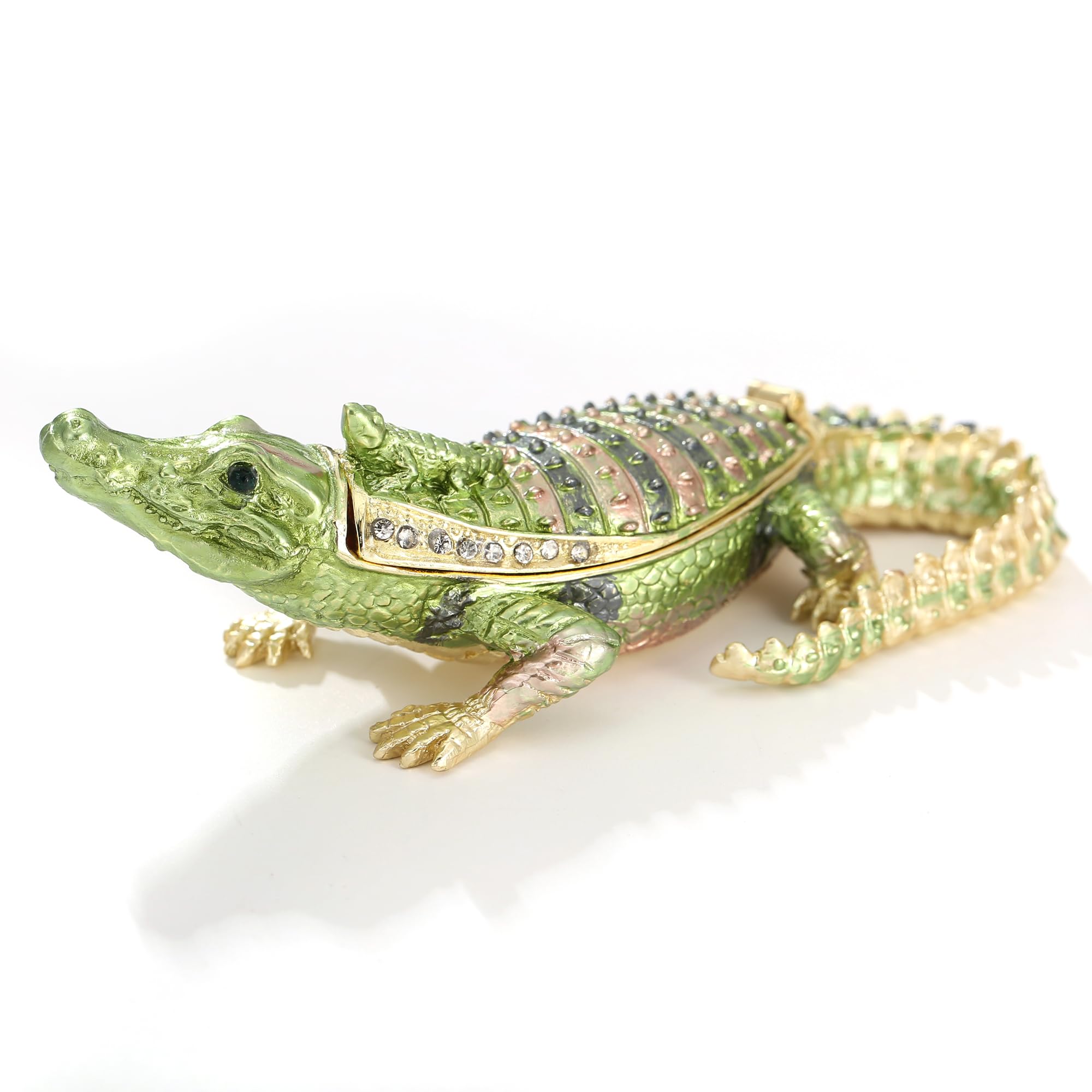 Azurt LCX Hand-Painted Enamel Trinket Box With Frog Figurine - Jewelry Storage & Home Decor Keepsake - View #13