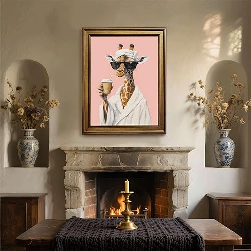 Miniatura 7 de Framed Giraffe with Sunglasses Poster Canvas Print Art, Modern Wall Art Painting Pictures, Cute and Funny Wall Decor, Home Decor, Decoration, Living