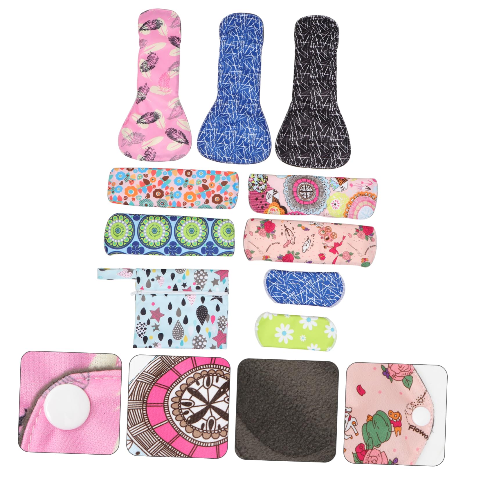 KOMBIUDA Lot De 10 Serviettes Hygiéniques Lavables Réutilisables Absorbantes En Fibres