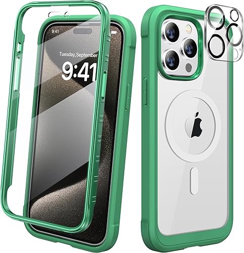 Miniatura 48 de Diaclara Funda magnética diseñada para iPhone Air, protector de pantalla de cuerpo completo, compatible con MagSafe, funda militar a prueba de Azul
