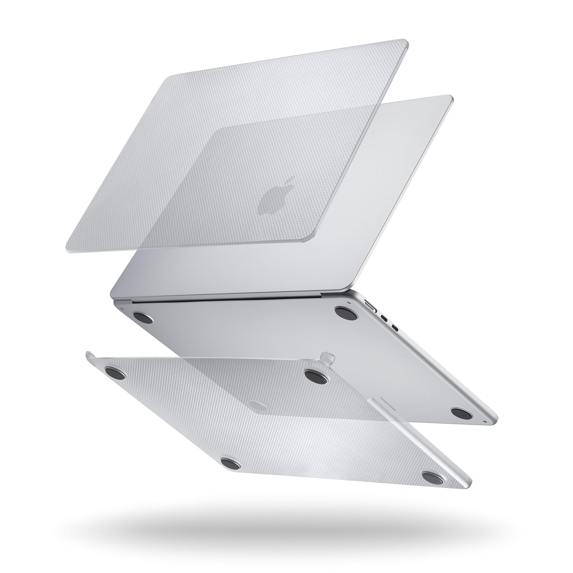 PIPETTO Custodia rigida a pois per MacBook Air 13.6 (M5, M4, M3, M2), custodia sottile per MacBook, copertura per laptop, guscio rigido protettivo, resistente ai graffi (trasparente), trasparente