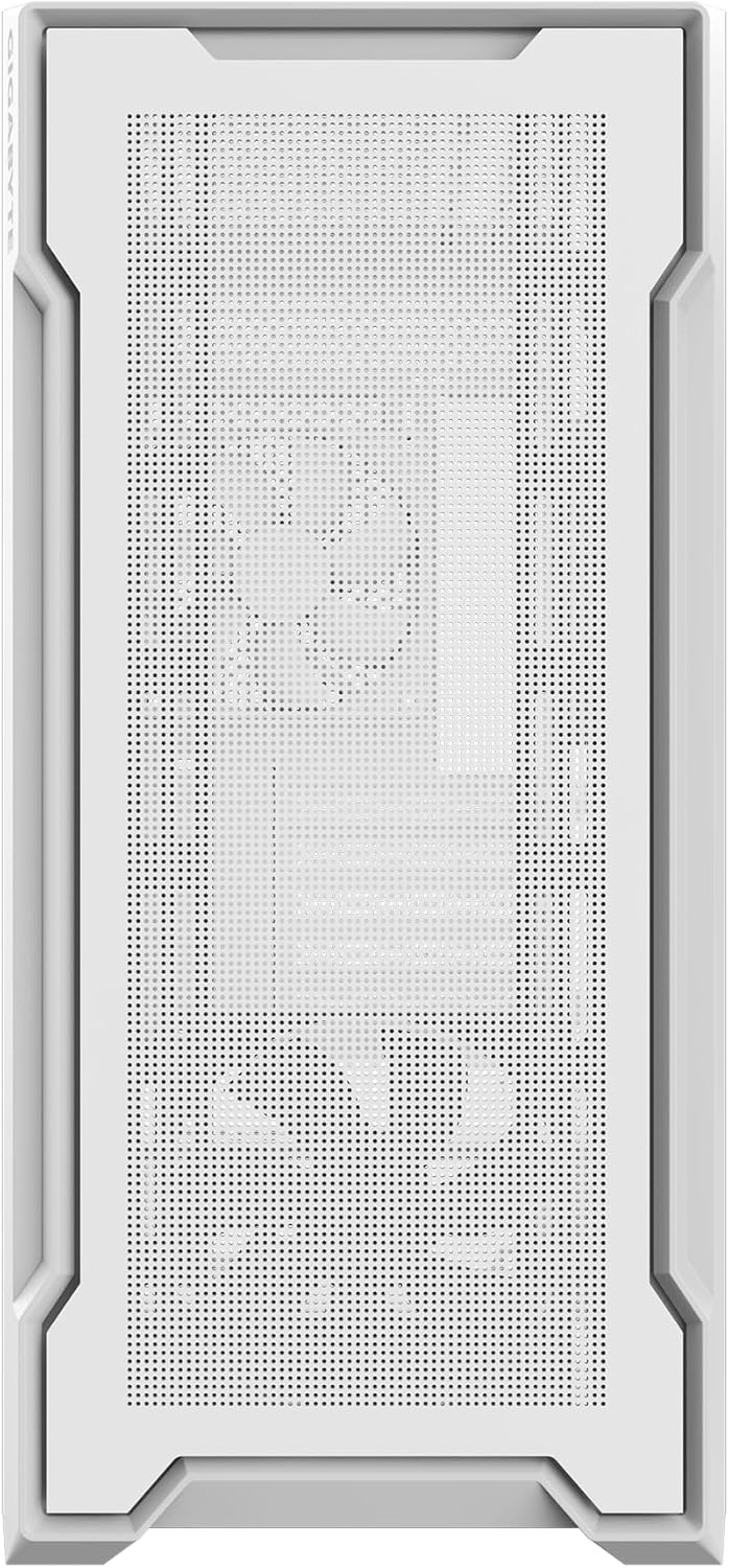 GIGABYTE C102 Glass ICE - White Mid Tower PC Gaming Case, Tempered Glass, PSU Shroud, 2X 120mm Fans (GB-C102GI)