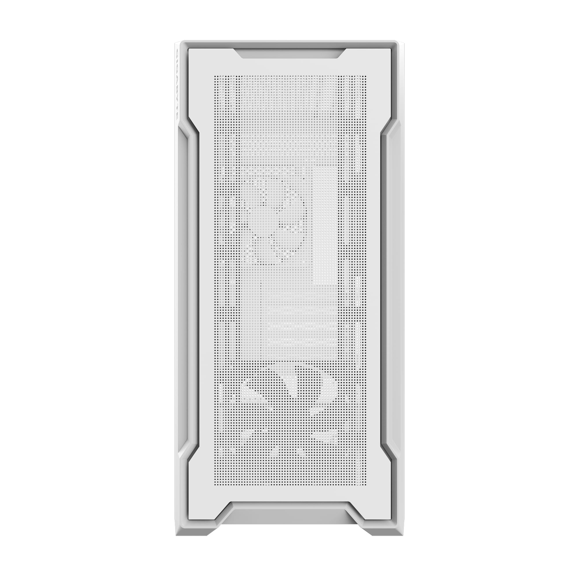 GIGABYTE C102 Glass Ice - Carcasa Blanca para Juegos de PC de Torre Media, Vidrio Templado, Cubierta de Fuente de alimentación, 2 Ventiladores de 120 mm (GB-C102GI)