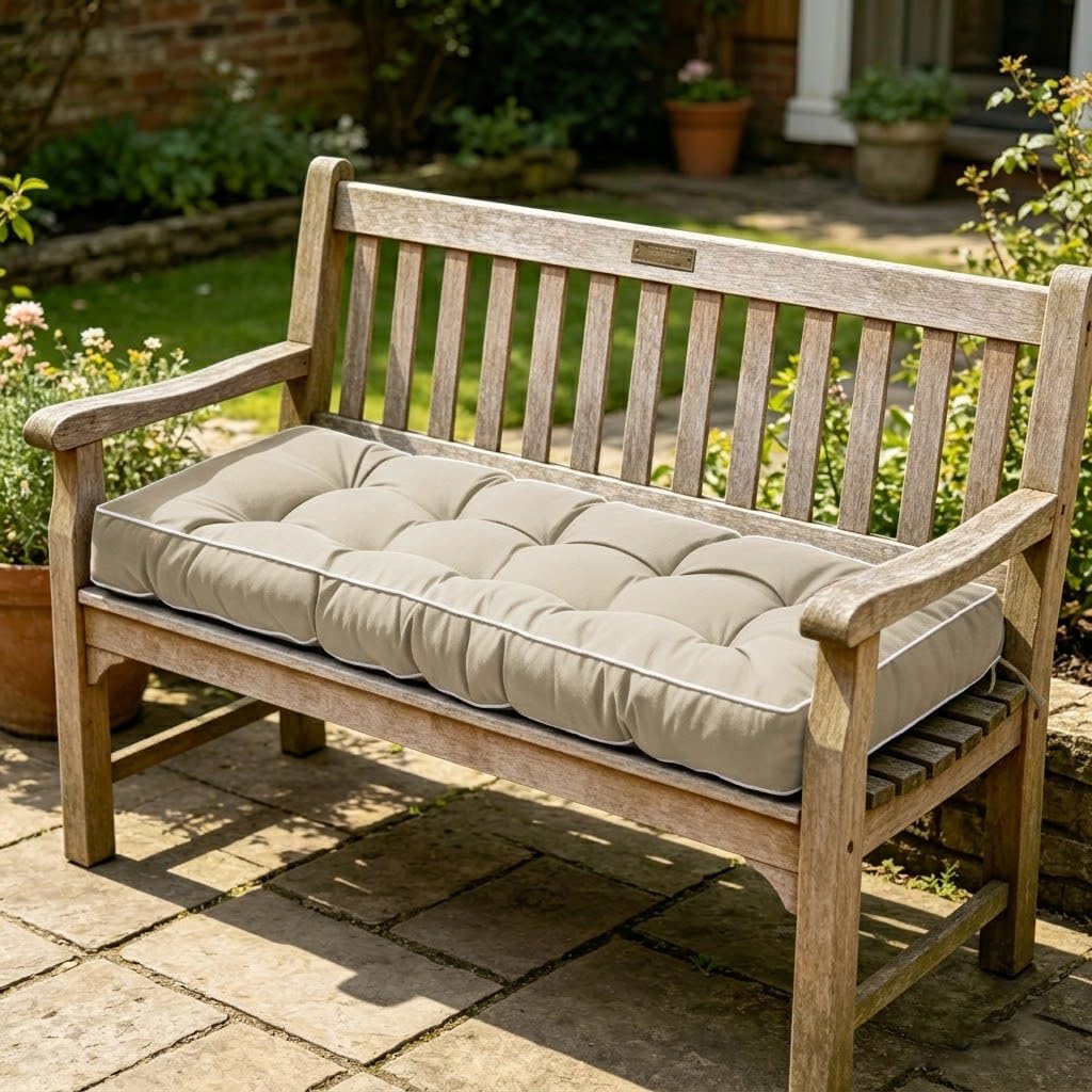 Cuscino per Panca da Esterno Impermeabile, Cuscini per Panchina da Giardino e Dondolo 3 Posti, Seduta Imbottita per Divani Pallet e Bancali, Tessuto in Poliestere Antimacchia,No13,150x45x8cm