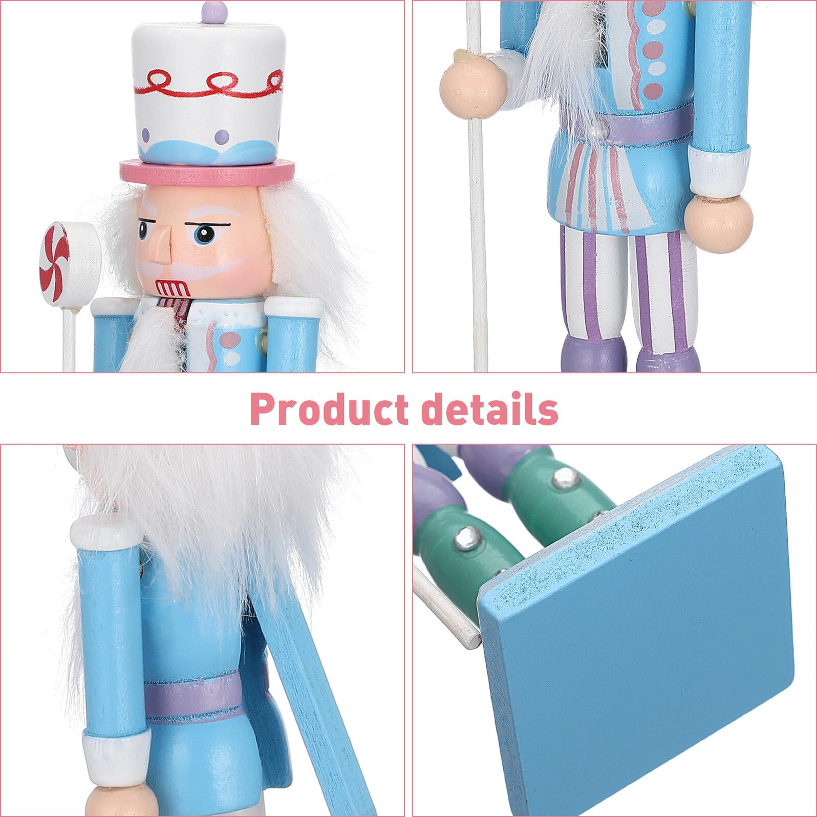 BESPORTBLE 4stücke Teiliges Holz Nussknacker Figuren Weihnachten Dekoration Schreibtisch Zuhause Büro Ornament