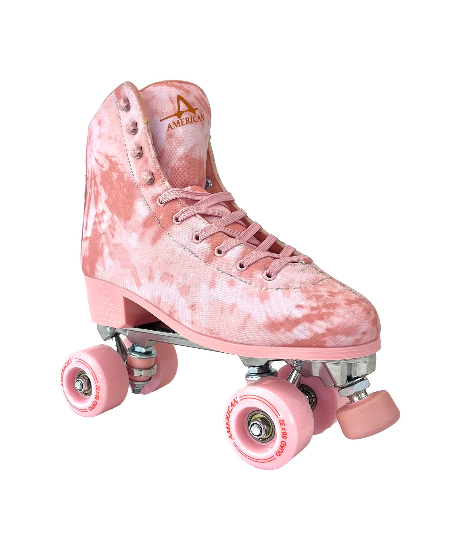 A American Athletic Roller Skate- Georgia Peach Quad Roller Skate, Women Size 8, Pink