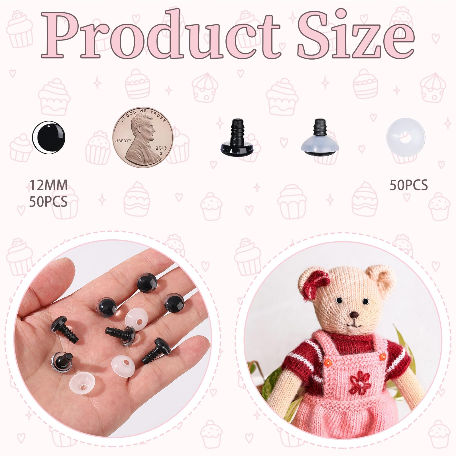 Doll Making Supplies 160PCS Clear Safety Eyes For Crocheting - 12-30MM Moon  & Round Eyes With Washers For Amigurumi Toys Clear Moon Safety Eyes For  Crocheting Amigurumi With Washers