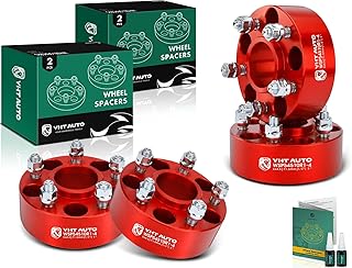 YHTAUTO 5x4.5 Hub Centric Wheel Spacers 2 Inch Compatible with Jeep Liberty, Wrangler, Cherokee, Comanche, 5x114.3mm Tire Spacers w/ 1/2 Inch-20 Studs 71.5 mm Hub Bore 5 Lug 4Pcs Red Wheel Adapter