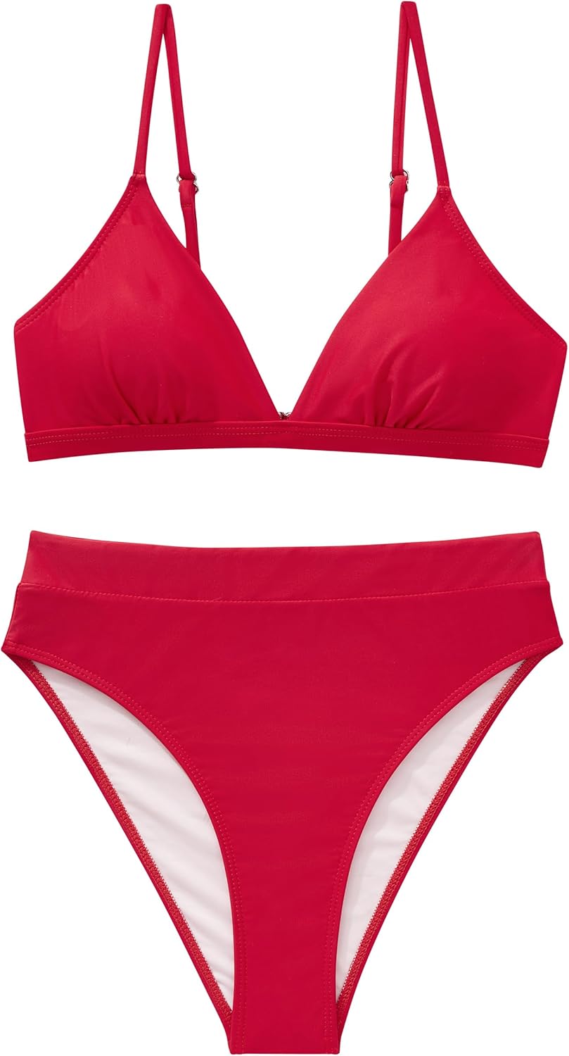 SUUKSESS Women High Waisted High Cut Bikini Set Sexy Triangle Two Piece Swimsuits - Image 3