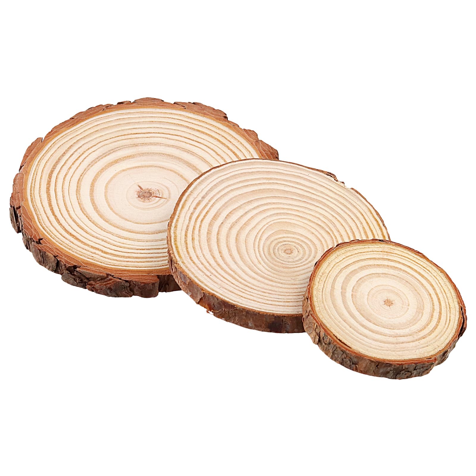 MUKLEI 30 Pack Natural Wood Slices, 3 Sizes No Hole Wooden Log Slices - Image 4
