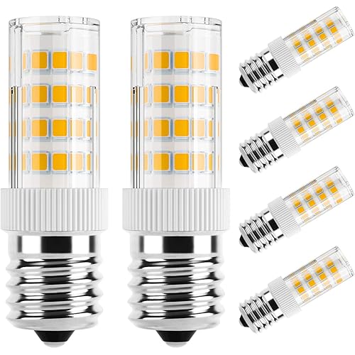 DiCUNO E17 LED Bulb,Appliance Bulbs, Microwave Oven, Stovetop Light, 4W 400lm, Warm White 3000K, Non-dimmable 40w Equivalent Replacement for Incandescent Bulb, 6-Pack