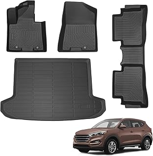 ZOKYUYS® Juego de alfombrillas y forro de carga para Hyundai Tucson 2021 2020-2016 (sin modelos híbridos), juego completo de tapetes para todo tipo de clima, accesorios personalizados para todo tipo