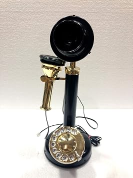 ANTIQUE Brass American Landline Telephone Vintage Look Rotary Dial Candlestick
