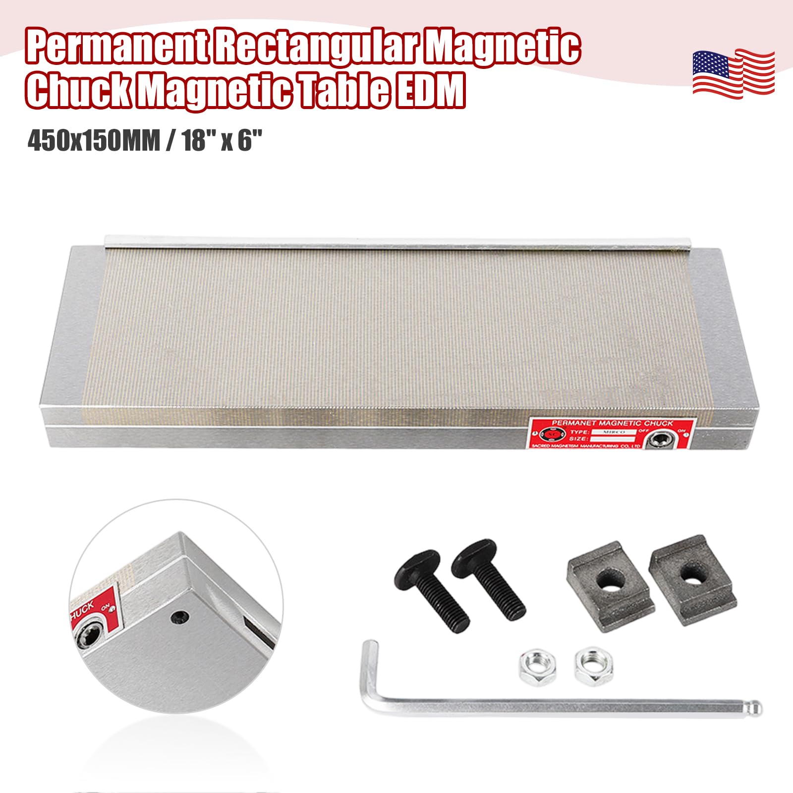 SHZICMY Magnetspannplatte Magnetic Chuck 4''x7'' Magnetfutter Permanente Spannplatte Magnettisch Lifting Magnet Schleifmaschine Werkzeug für Schleifmaschinen, EDM EDM, Linienschneiden SHZICMY Magnetspannplatte Magnetic Chuck 4''x7'' Magnetfutter Permanente Spannplatte Magnettisch Lifting Magnet Schleifmaschine Werkzeug für Schleifmaschinen, EDM EDM, Linienschneiden