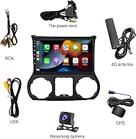 Vista 7 de Estéreo de coche de 101 pulgadas para Jeep Wrangler 2011 2012 2013 2014 Radio Carplay inalámbrico integrado Andriod Auto HiFi navegación GPS AMFM