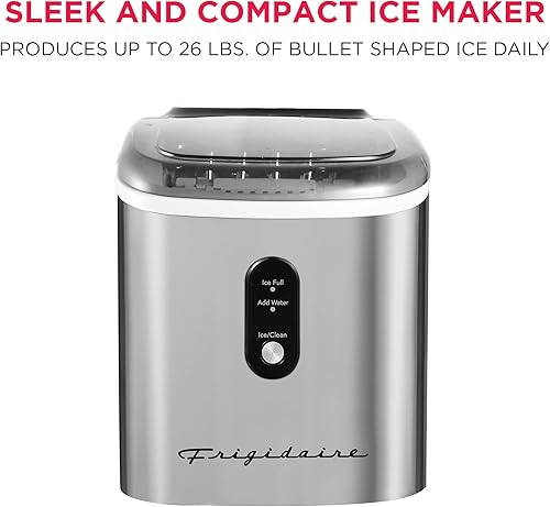 Miniatura 2 de Frigidaire Stainless Steel Ice Maker Machine - Heavy Duty - Makes 26 lbs of Clear Ice Per Day - Digital LED Control Panel - Transparent Window - 1.2