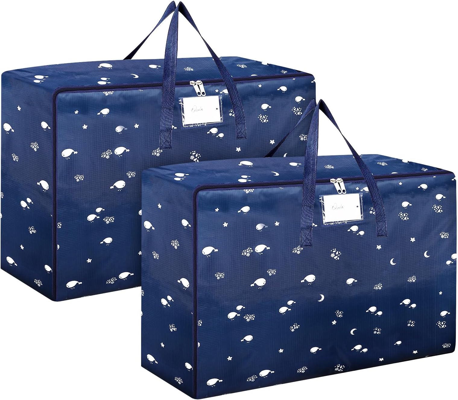 2 Pcs 105L Large Moving Bag Heavy Duty Storage Bag with Zips Moving Box with Lid for for Home, College Dorm, Camping, Clothes Bedding Duvet Quilt Blankets Toys