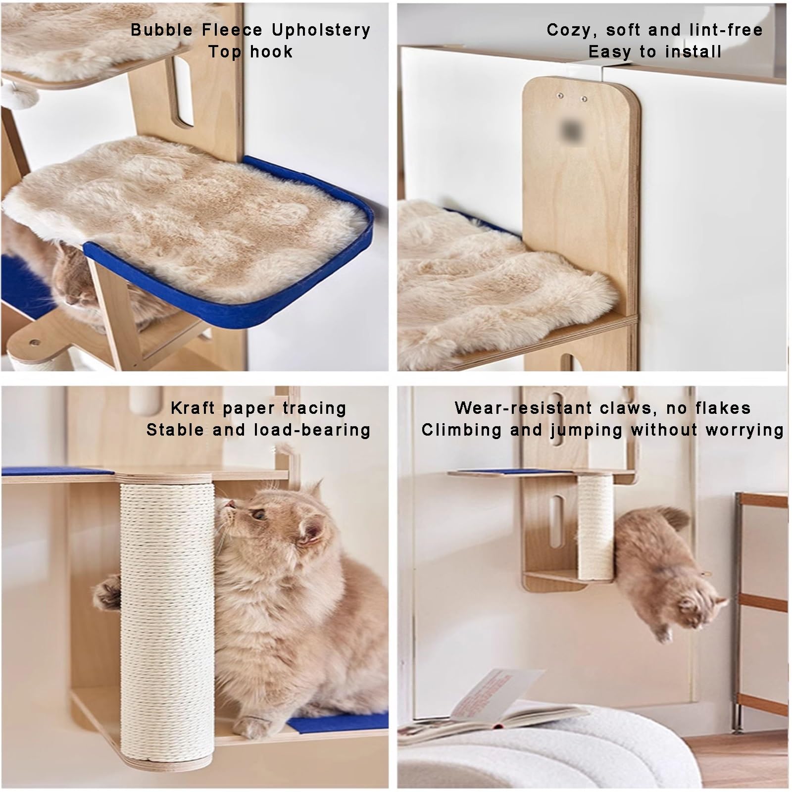 Appeso a 4 Strati Gatto Tiragraffi Porta Appesa Utilizzando Tiragraffi Verticali con Pannello di Feltro E Tappezzeria Smontaggio Senza Lasciare Segni Tiragraffi per Gatti