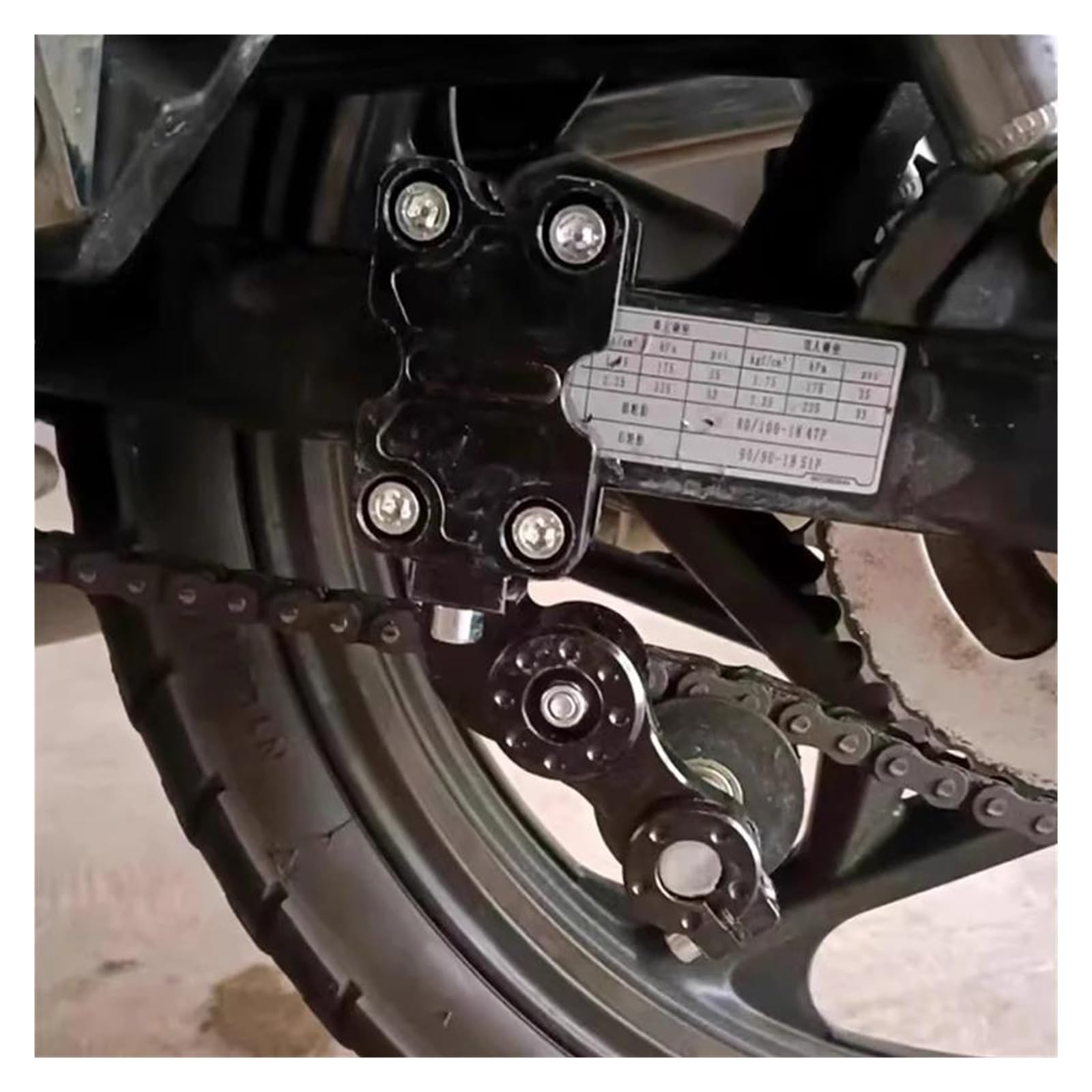Tensor modificador de cadena Accesorios de ajuste universales para motocicletas, tensor cadena rueda, rodillo para(Blue)