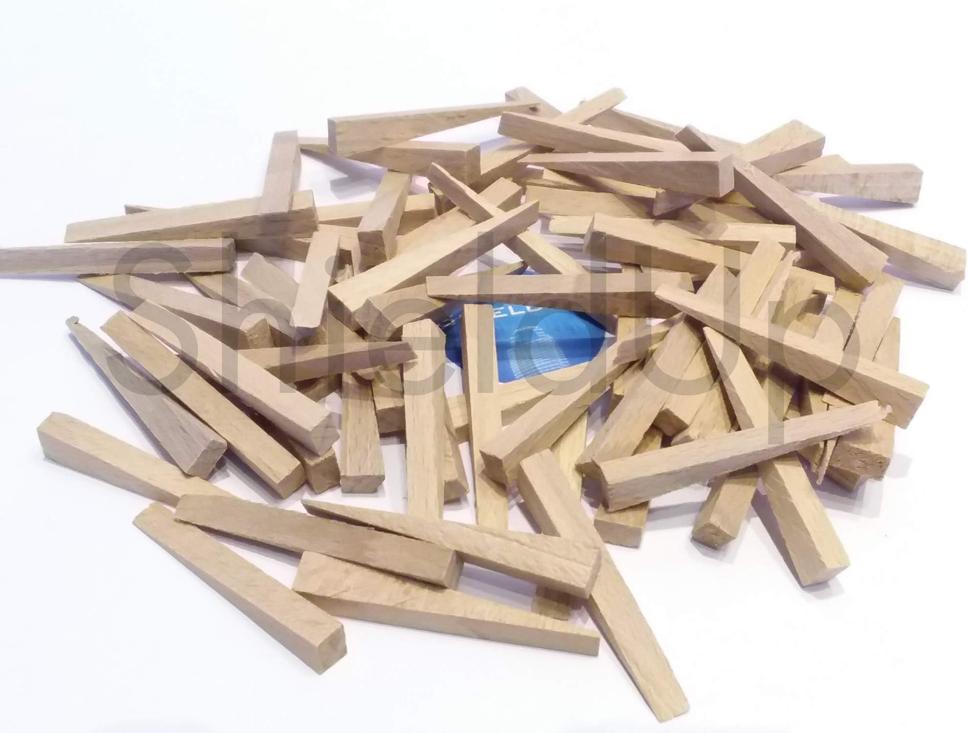 CyberSunrise ShieldUp Small Wooden Tile Wedges | Hardwood Spacers or Shims - Pack of 75