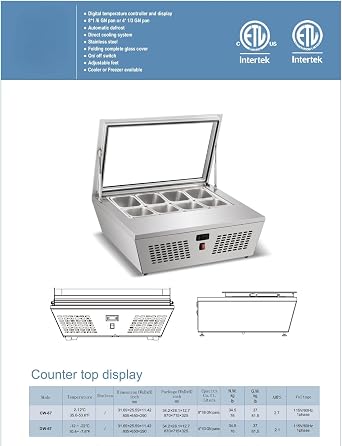 Commercial Ice Cream Freezer, ETL Gelato Display Showcase, Countertop Dipping Cabinet White Frame 28 W 4 Pan