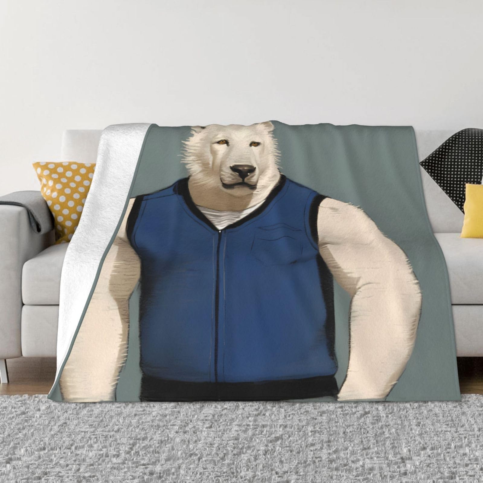 Couverture polaire douce en flanelle ours 203x152cm PHAYAH