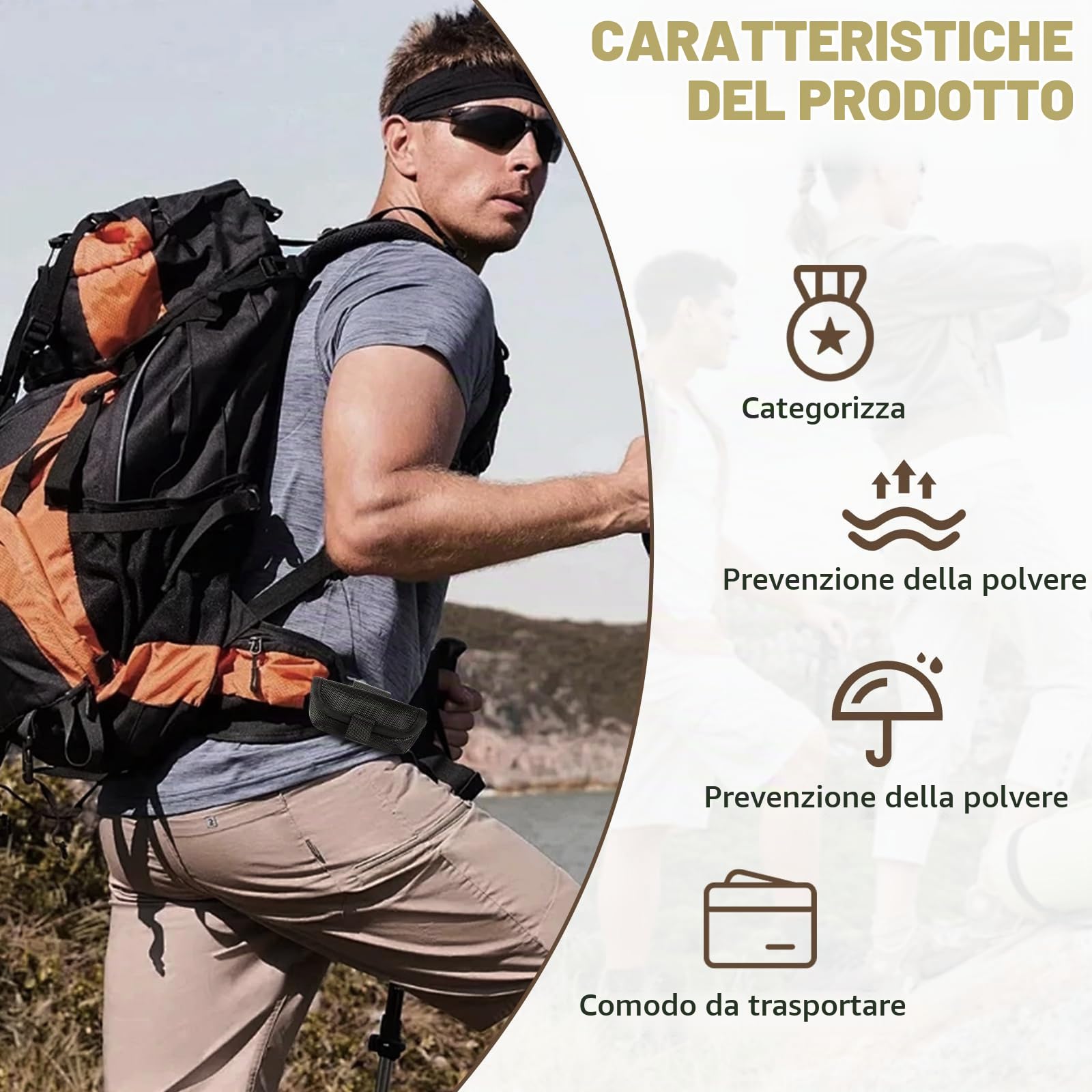 Borsa Coltelli,Borsa Porta Coltelli,Coltello Pieghevole Compatto Con Clip da Cintura, per Attività All'aria Aperta, Escursionismo, Alpinismo, Regali per Uomini