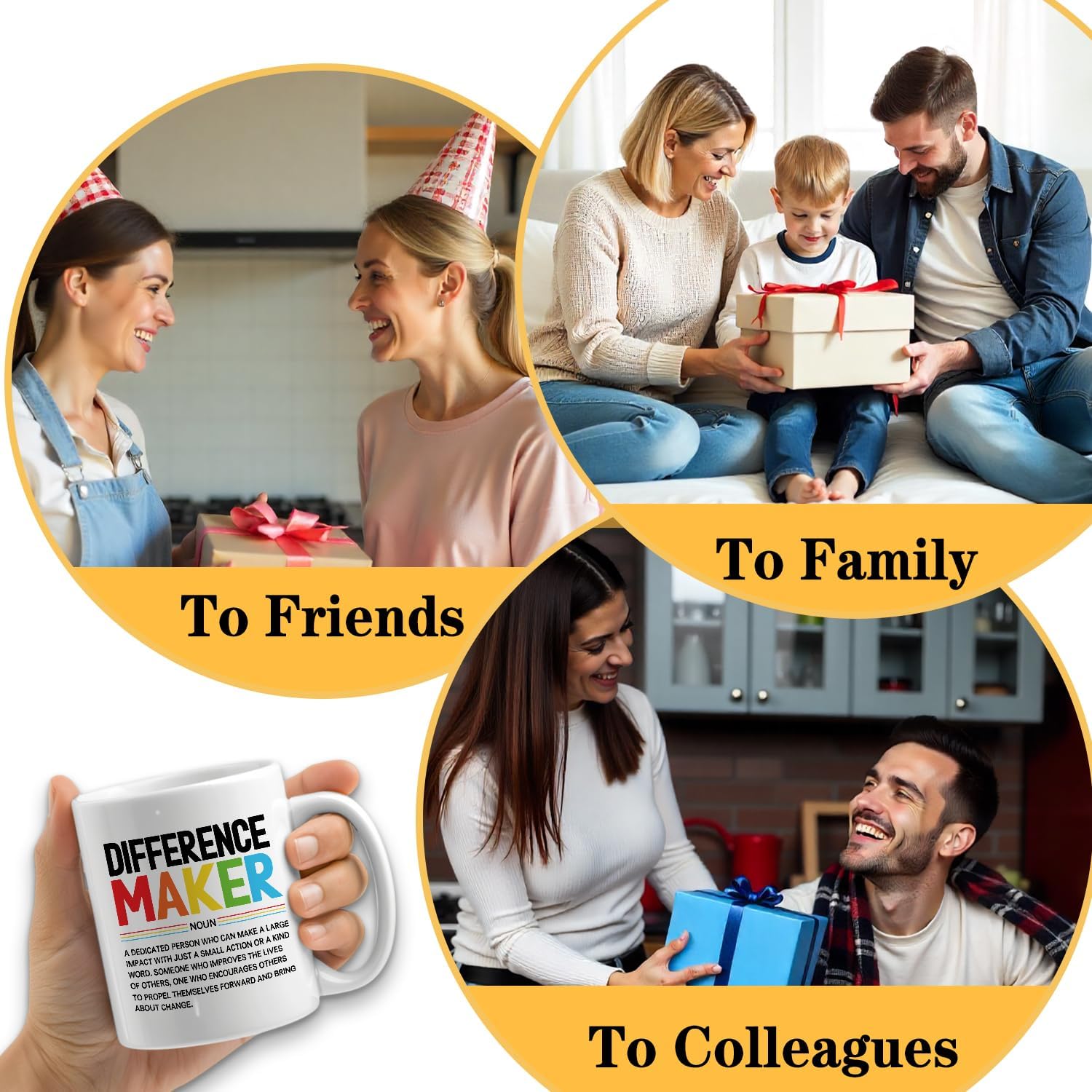 Funny Inspirational Coffee Mug, Difference Maker Definition, 11oz Ceramic Coffee Tea Cup, Appreciation Gifts for Teacher Boss Mentor, Christmas Birthday Gifts for Women Men Coworker Friend - Image 4