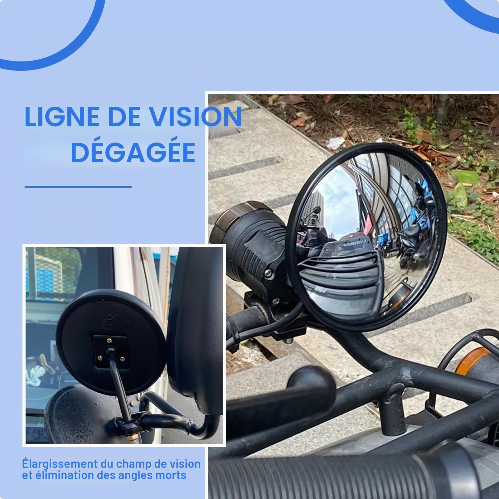 Biqing Réglable Angle Mort Miroir Truck,5,7 "Rond Convexes HD à Grand Angle Miroir d'angle Mort Rétroviseurs Universels pour Auto Bus Camions Camping-Cars