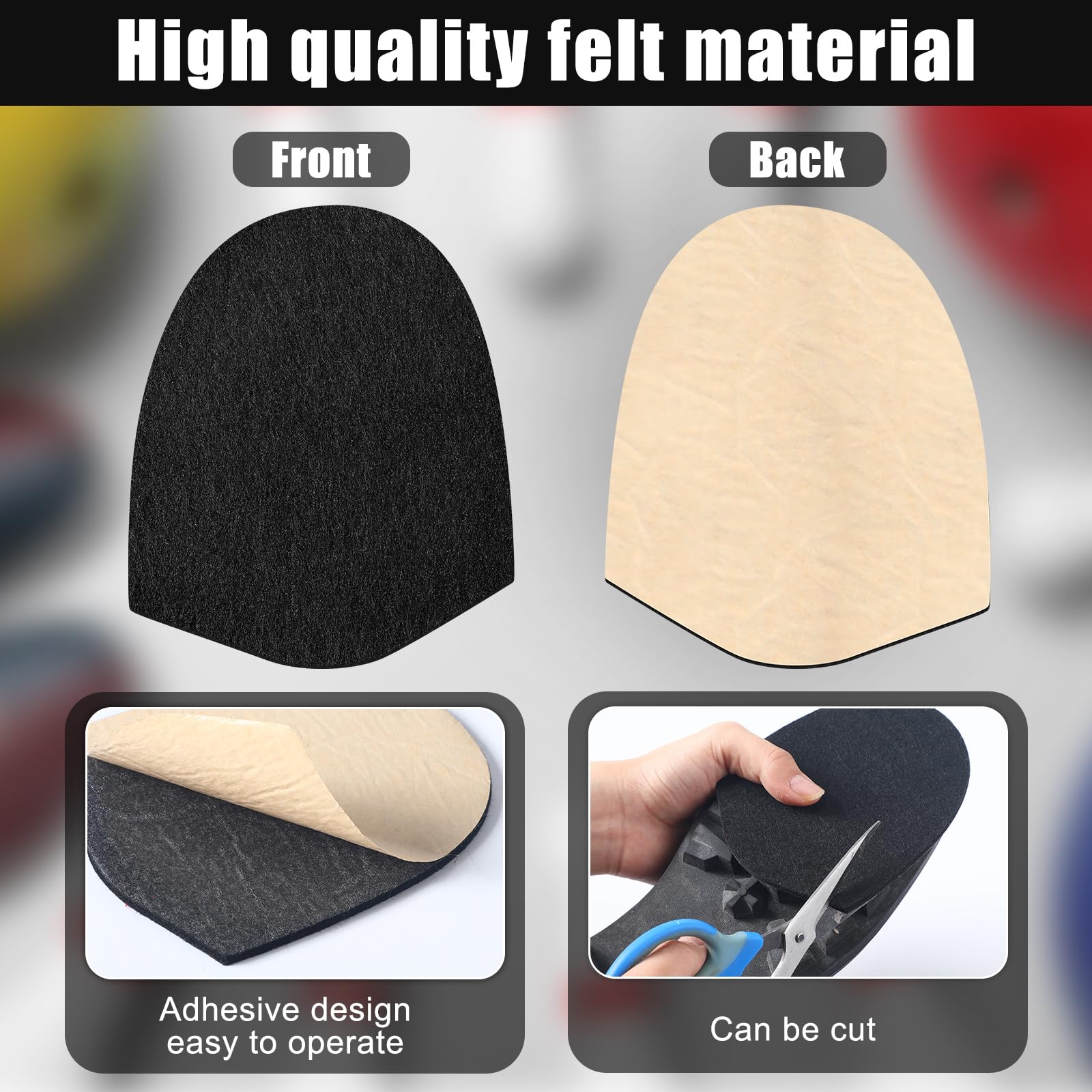 Windkream 3 Pairs Replacement Bowling Shoe Slide Sole Bowling Accessories Felt Shoe Slide, Red Black White - Image 3