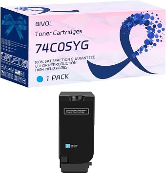 74C0SYG Toner Cartridges Compatible for Lexmark CS720 CS720de CS720dte CS725 CS725de CS725dte CX725 CX725de CX725dte Printers, with Chip, High Yield 7000 Pages, Vivid Colors 1 Pack Cyan
