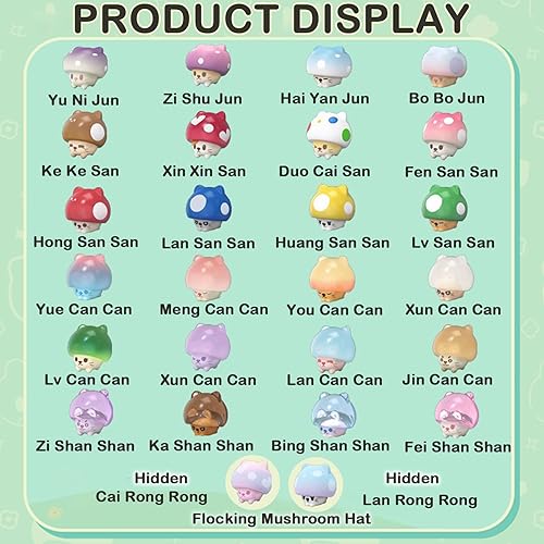Miniatura 2 de BEEMAI Mushroom Cat Series - Paquete ciego (5 unidades en una bolsa) diseño aleatorio de figuras lindas, juguetes coleccionables, regalos de