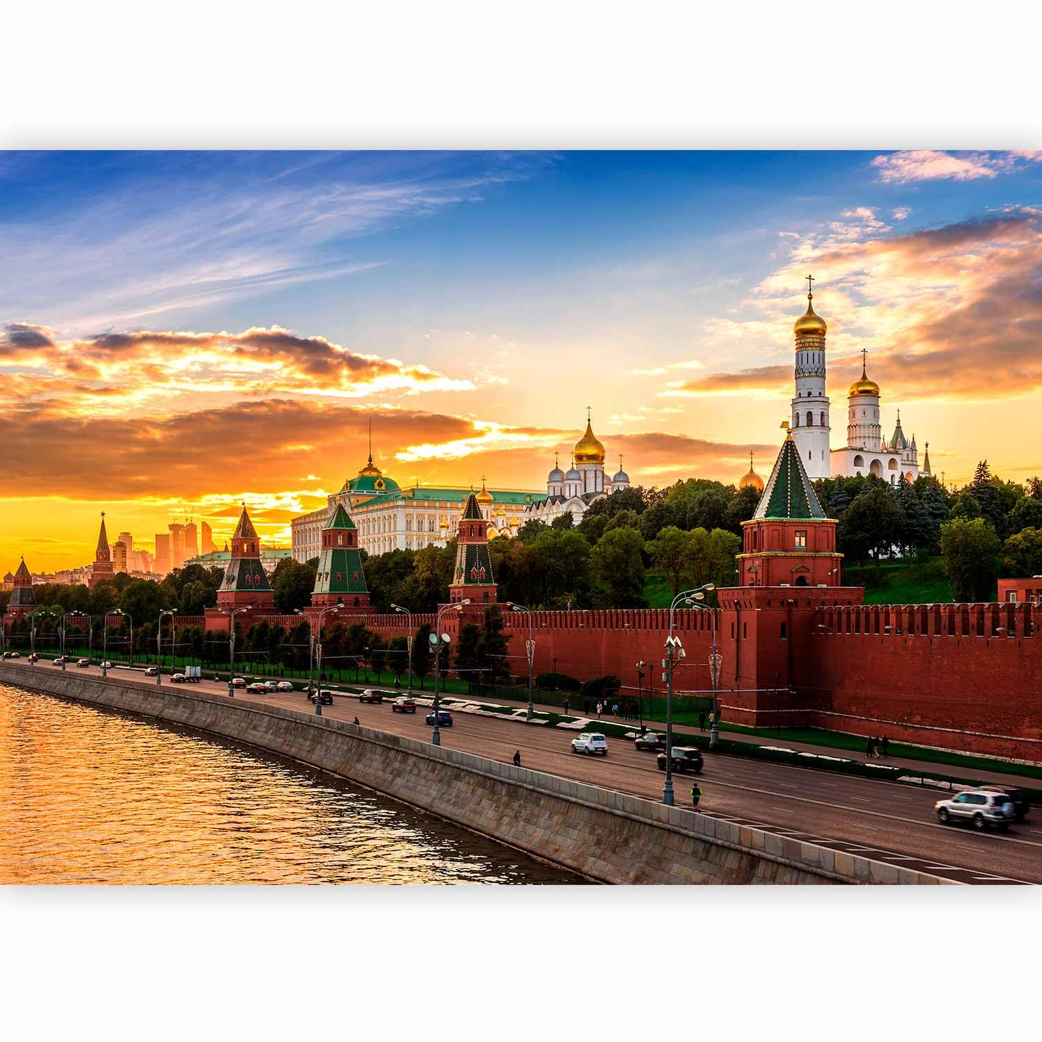 murando Photo Wallpaper 500x 350 cm/196,8" x 137,8" Non-Woven Premium Art Print Fleece Wall Mural Decoration Poster Picture Design Modern Moscow Cathedral City lansdcape Russia Kreml d-B-0144-a-a โ image 1