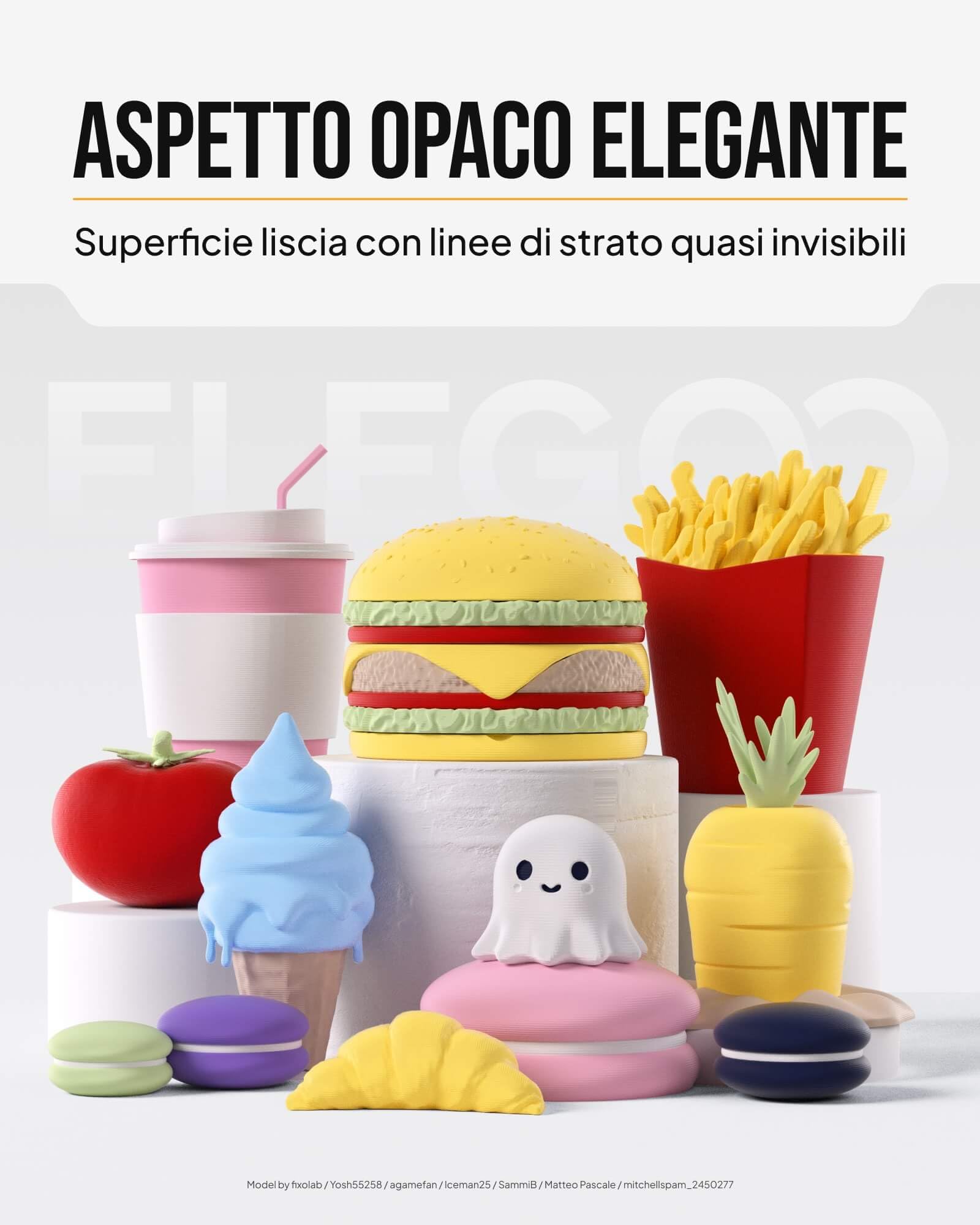 ELEGOO Filamento PLA Matte Bianco 1 KG, 1,75 mm Opaco PLA Filamento per Stampante 3D, Bobina da 1 kg, Adatto per Maggior Parte Delle Stampanti 3D FDM