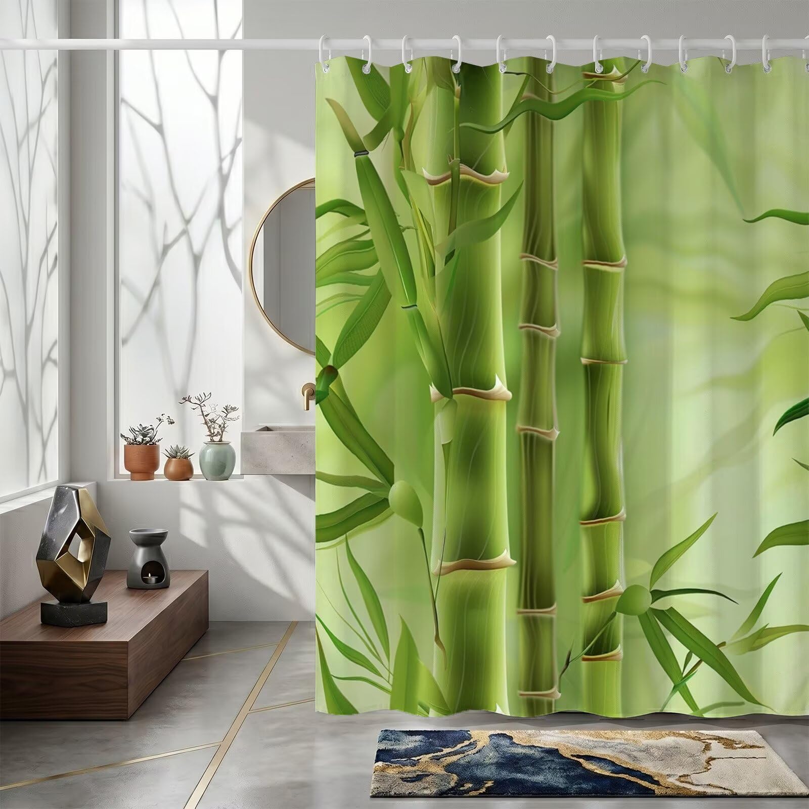 Rideau de douche 140x190 rideau baignoire tissu polyester imperméable lavable ZO-822