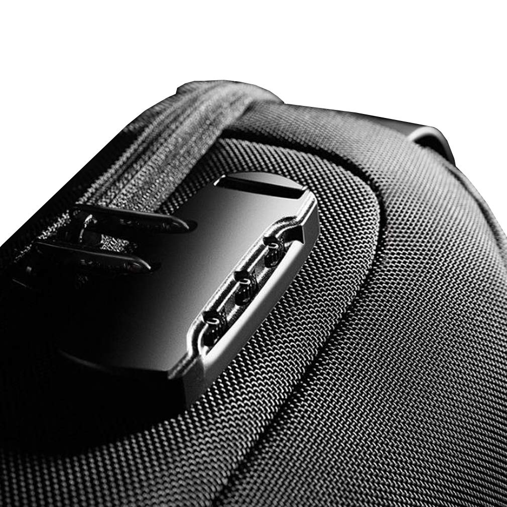 Oxford - Mochila cruzada en el pecho para hombres y mujeres, para viajes, deportes al aire libre, táctica, caminar, senderismo, escalada, antirrobo, con cerradura, color negro 5