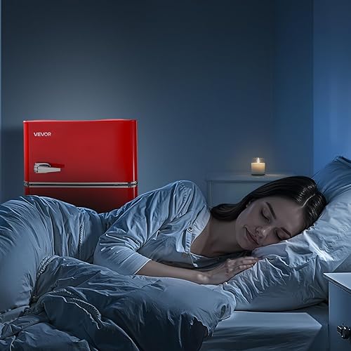 Miniatura 8 de VEVOR Mini refrigerador de 3.2 pies cúbicos con congelador, refrigerador compacto de doble zona, temperatura ajustable de 7 modos, refrigerador de