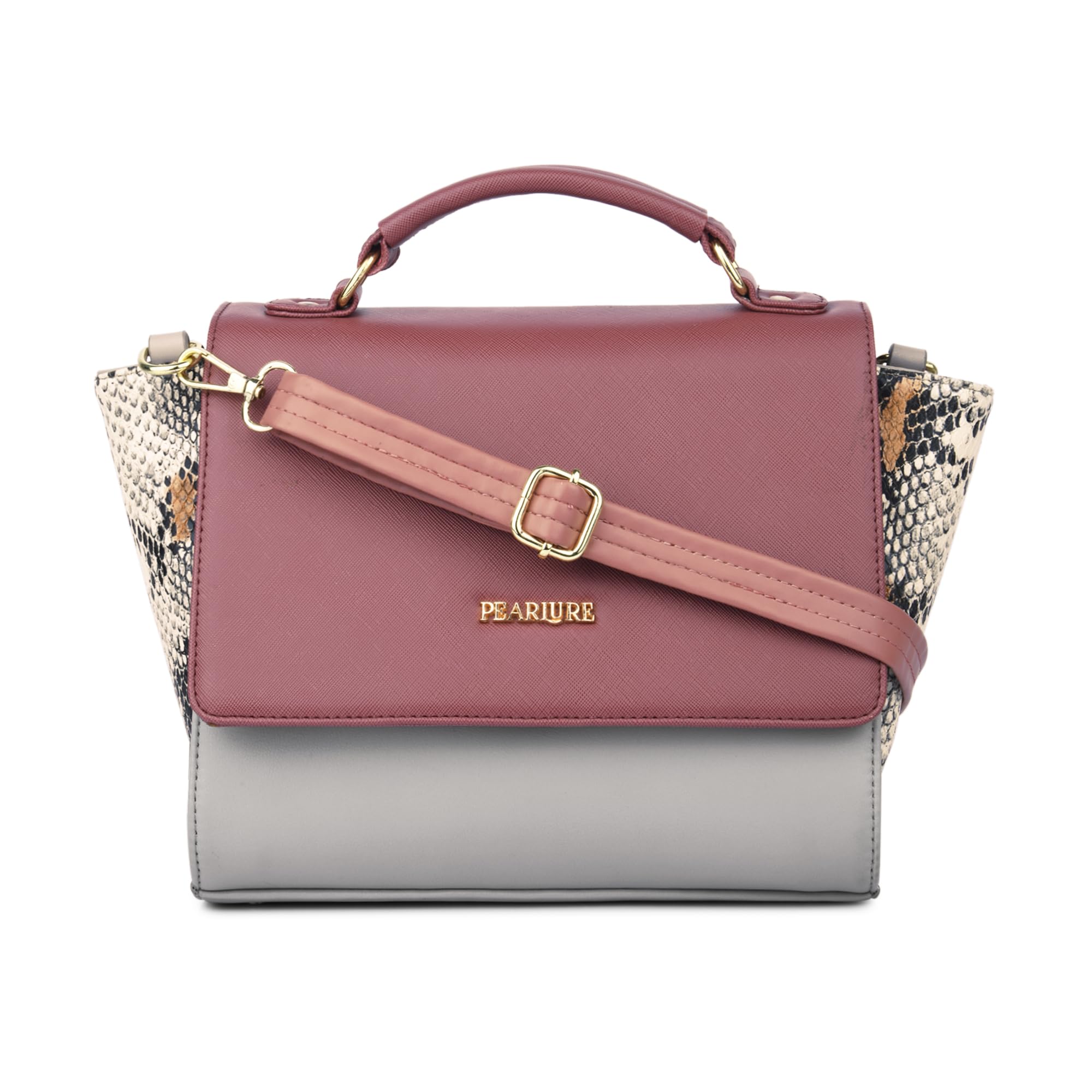 Pearlure Julia Sling Bag for Women, Stylish Handbag Sling Bag Italian Vegan Leather Bag with Detachable Sling Strap Sling Bag for College and Office (Grey) (B0D6Z8NRBC) Amazon Price History, Amazon Price Tracker