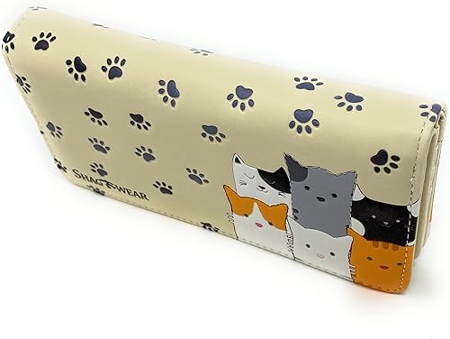 Miniatura 2 de Shag Wear Cartera de piel sintética vegana para mujeres y adolescentes, de piel sintética, color beige, 7 pulgadas, Beige, Moderno