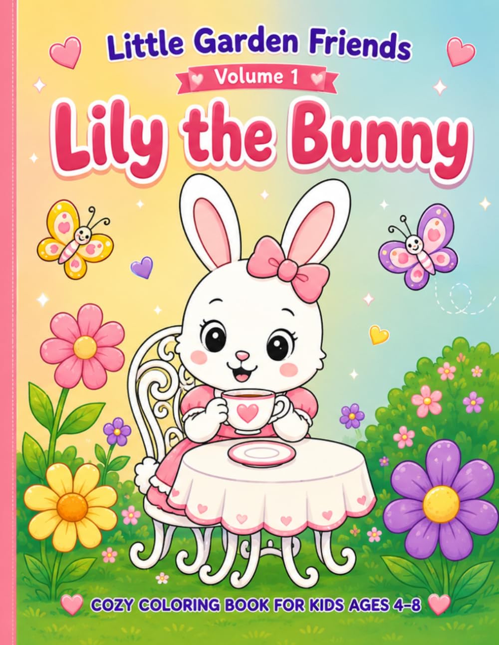 Little Garden Friends: Lily the Bunny Coloring Book for Kids Ages 4-8