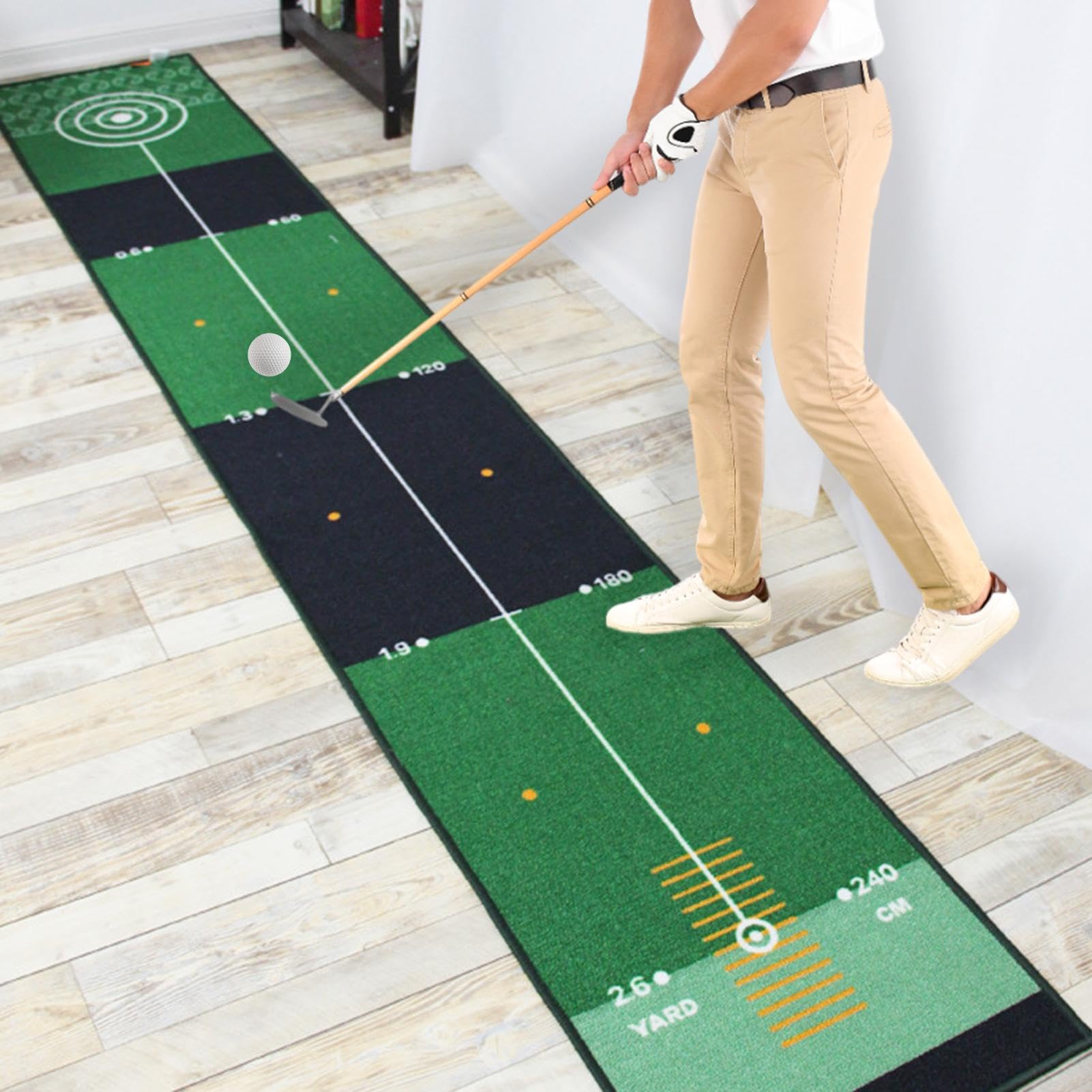 Golf-Übungsmatte – Golf-Putting-Matten | Übungsmatte für Golftrainer | Gefahren-Putting-Matte | Golfzubehör für Männer | Heimgolftraining und Übungsausrüstung für Männer, Frauen und alle Altersgru