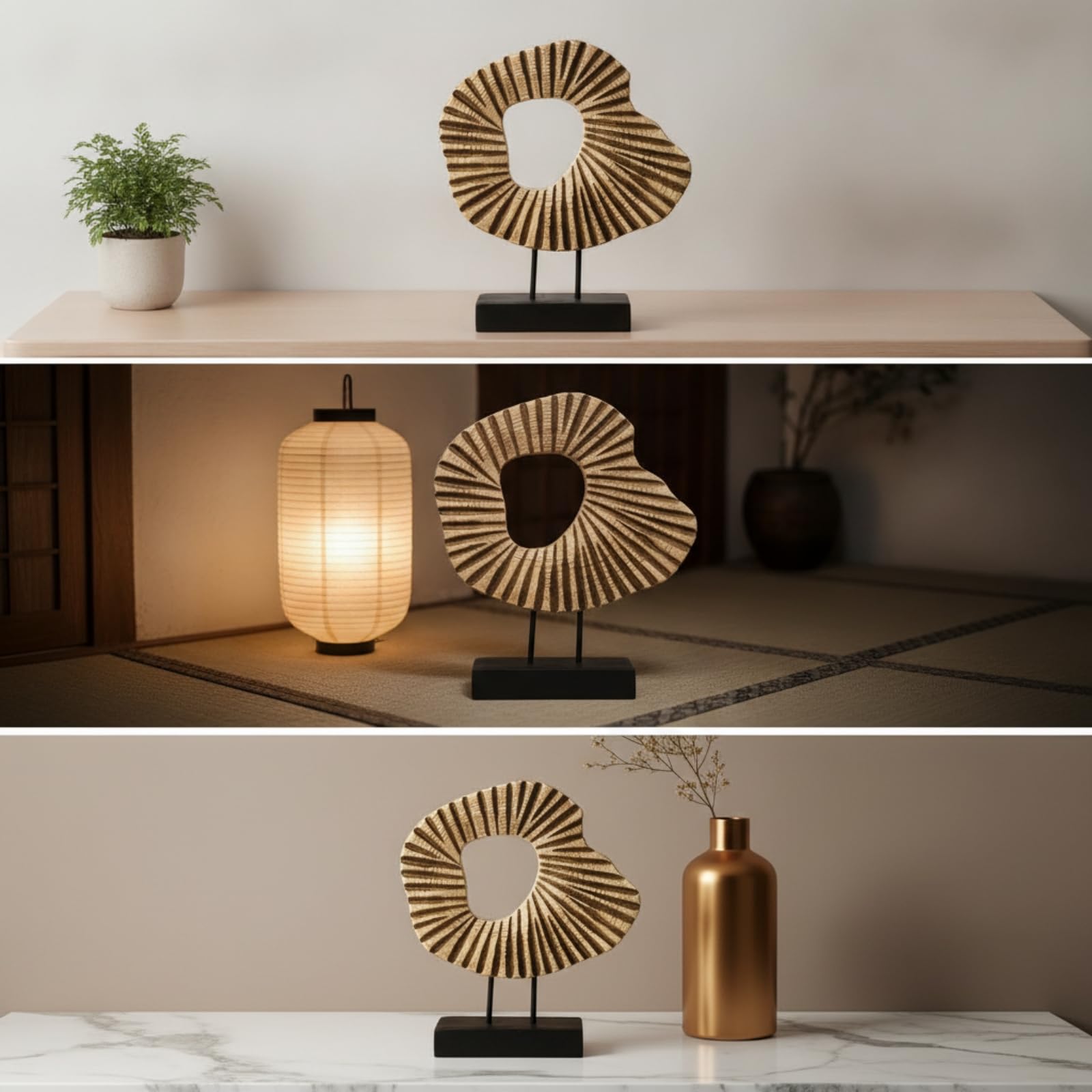 Skulptur mit Sockel Nicht Gegenständlich Tischskulptur Modern Geschnitzte-Skulptur mit Sockel für Ästheten, Wohnzimmer