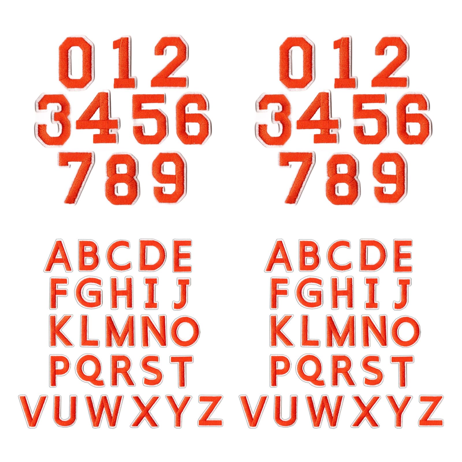 NEWFT 72 Embroidered Letter Number Patches Washable Sewing on Decal for Backpacks Hat Designs Craft Embroidery Patches for Garments